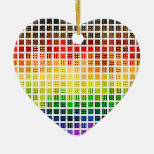 Quirky Boho Plaid Colourful Gay Rainbow Pride Flag Ceramic Tree Decoration
