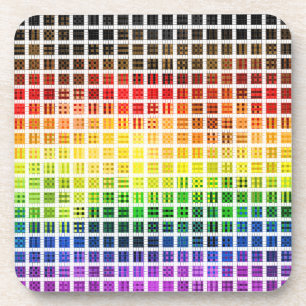 Quirky Boho Plaid Colourful Gay Rainbow Pride Flag Coaster