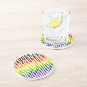 Quirky Boho Plaid Colourful Gay Rainbow Pride Flag Coaster