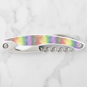 Quirky Boho Plaid Colourful Gay Rainbow Pride Flag Corkscrew