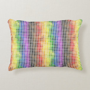Quirky Boho Plaid Colourful Gay Rainbow Pride Flag Decorative Cushion