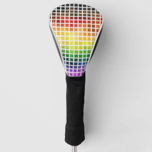 Quirky Boho Plaid Colourful Gay Rainbow Pride Flag Golf Head Cover