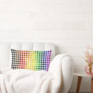 Quirky Boho Plaid Colourful Gay Rainbow Pride Flag Lumbar Cushion
