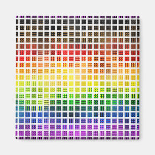 Quirky Boho Plaid Colourful Gay Rainbow Pride Flag Magnet