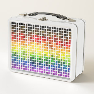 Quirky Boho Plaid Colourful Gay Rainbow Pride Flag Metal Lunch Box