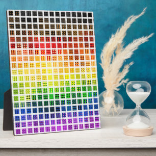 Quirky Boho Plaid Colourful Gay Rainbow Pride Flag Plaque