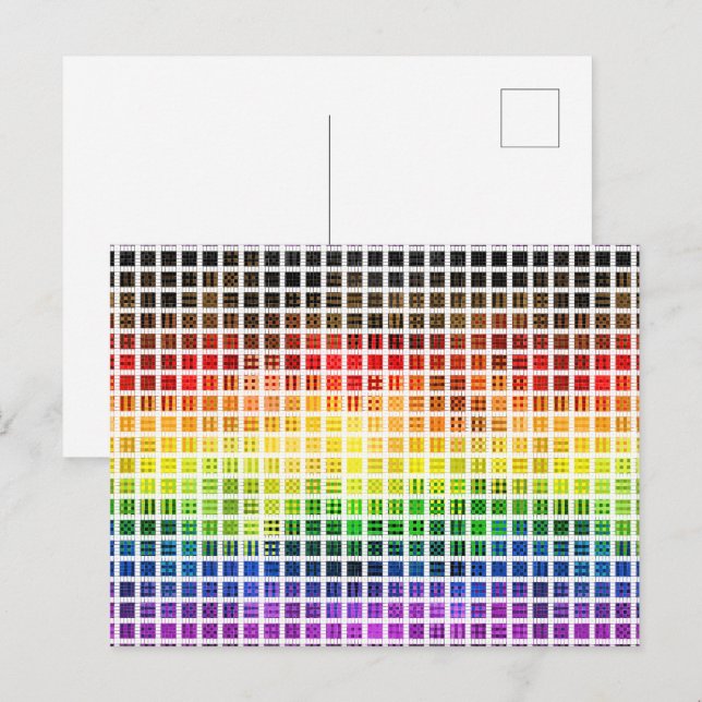 Quirky Boho Plaid Colourful Gay Rainbow Pride Flag Postcard (Front/Back)
