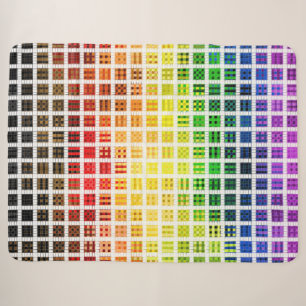 Quirky Boho Plaid Colourful Gay Rainbow Pride Flag Sherpa Blanket