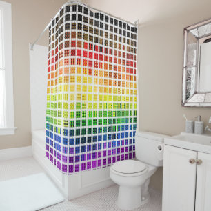 Quirky Boho Plaid Colourful Gay Rainbow Pride Flag Shower Curtain