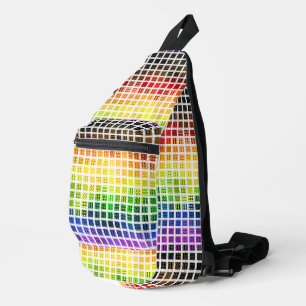 Quirky Boho Plaid Colourful Gay Rainbow Pride Flag Sling Bag
