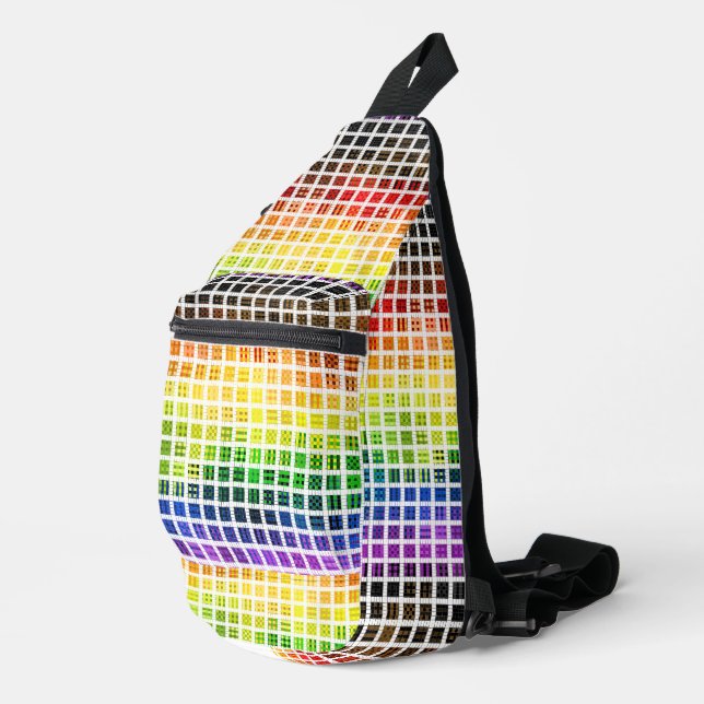 Quirky Boho Plaid Colourful Gay Rainbow Pride Flag Sling Bag (Right Corner)