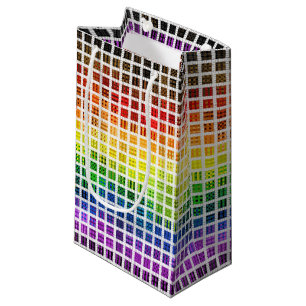 Quirky Boho Plaid Colourful Gay Rainbow Pride Flag Small Gift Bag