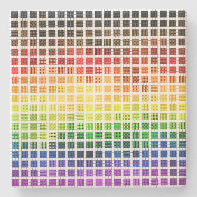 Quirky Boho Plaid Colourful Gay Rainbow Pride Flag Stone Coaster (Front)