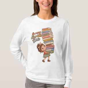 Quirky Book Lover Girl Clipart, Cute Girl with Gia T-Shirt