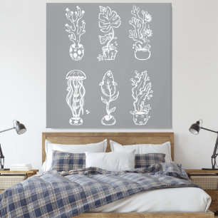 Quirky botanical canvas print
