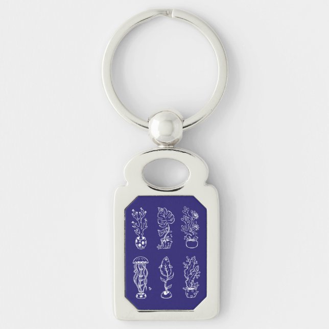 Quirky botanical key ring (Front)