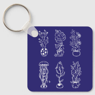 Quirky botanical key ring