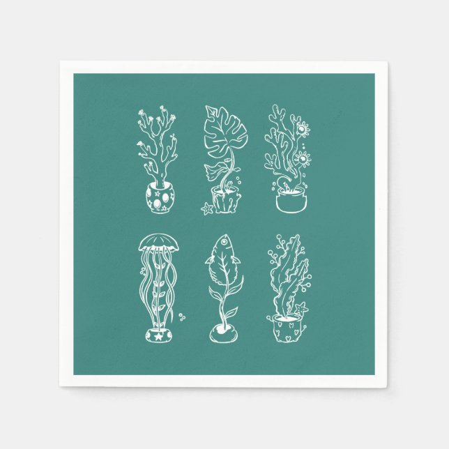 Quirky botanical napkin (Front)