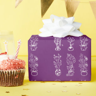Quirky botanical wrapping paper