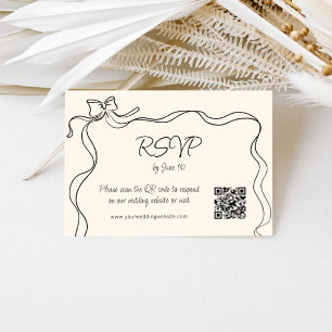 Quirky Bow Handwritten Wedding RSVP Card