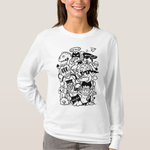 Quirky Cartoon Character Crowd T-Shirt