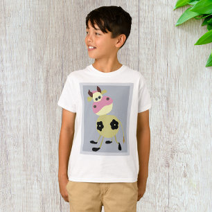 Quirky Cartoon Cow Fun Farm Animal  T-Shirt