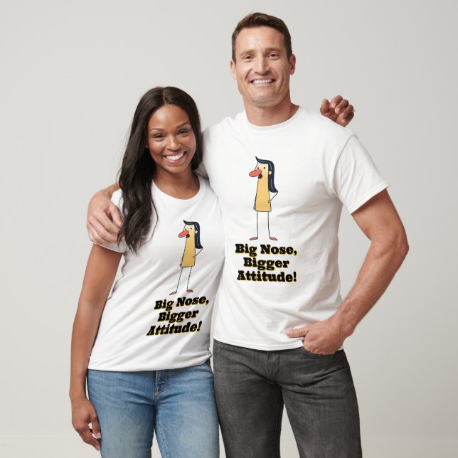 Quirky Cartoon Woman With Big Nose T-Shirt (Unisex)