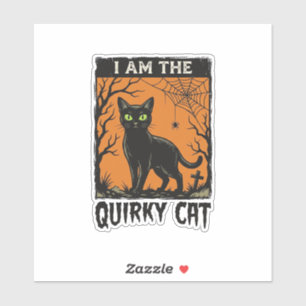 Quirky Cat Halloween Vintage Engraving T-Shirt Des