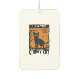 Quirky Cat Halloween Vintage Engraving T-Shirt Des Car Air Freshener