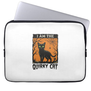 Quirky Cat Halloween Vintage Engraving T-Shirt Des Laptop Sleeve