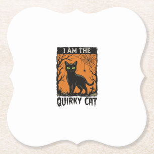 Quirky Cat Halloween Vintage Engraving T-Shirt Des Paper Coaster