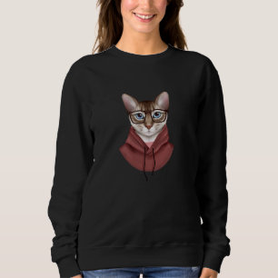 Quirky Cat in Glasses Custom Cosy Sweatshirt