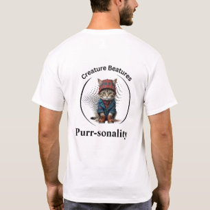 quirky Cat in Scottish Tartan   Funny Sarcasm T-Shirt