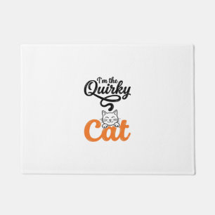 Quirky Cat Vintage Engraving Cat Lover Design_1 Doormat