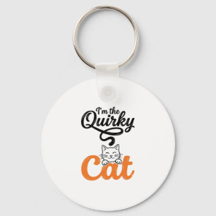 Quirky Cat Vintage Engraving Cat Lover Design_1 Key Ring