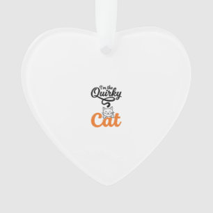 Quirky Cat Vintage Engraving Cat Lover Design_1 Ornament