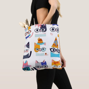 Quirky Cat Whimsical Feline Art for Cat Lovers Tote Bag