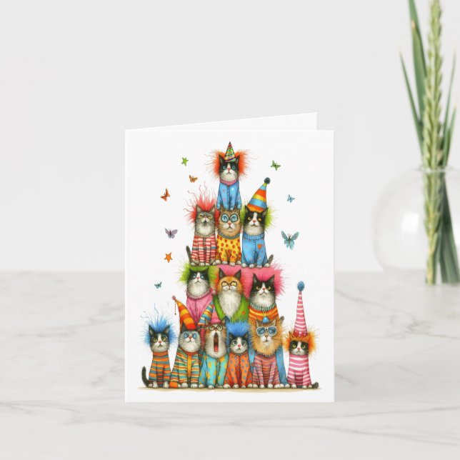 QUIRKY CATS Version1  Note Card (Front)