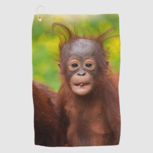 Quirky Charm of an Orangutan Baby Golf Towel