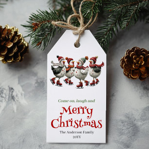 Quirky Chickens Christmas Tag Customizable