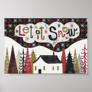 Quirky Christmas Cabin Poster