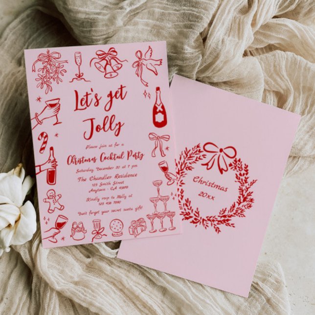 Quirky Christmas Cocktail Party Invitation Doodle  (Creator Uploaded)