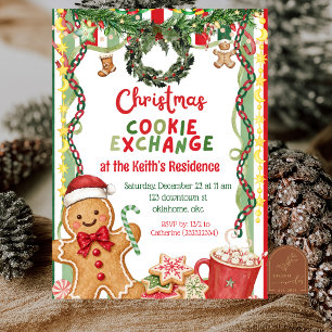 Quirky Christmas Cookie Exchange Holiday Invitation