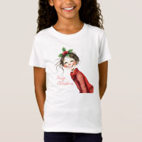 Quirky Christmas girl Merry Christmas