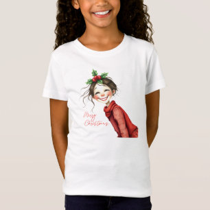 Quirky Christmas girl Merry Christmas T-Shirt