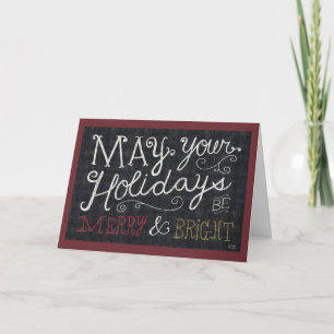 Quirky Christmas Merry and Bright Holiday Card