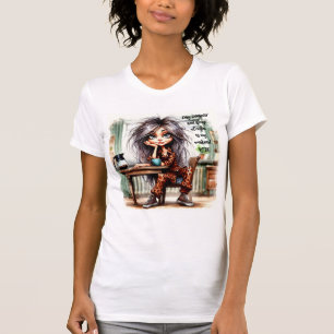 Quirky Coffee Lady Daydreamin' T-Shirt