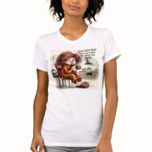 Quirky Coffee Lady Read The Room  T-Shirt