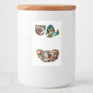 Quirky Coffee Lover Duck Design Food Label