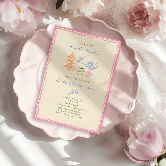 Quirky Colourful Bridal Tea Party Invitation (Creator Uploaded)